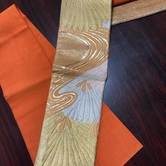 着物　名古屋帯　金糸　昭和レトロの画像