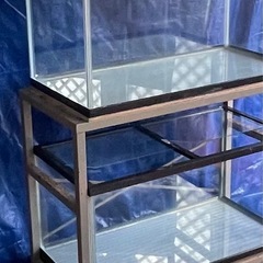 90cmガラス水槽×2　　ニッソー　スチールキャビネット ガラス蓋　4枚 セット　　の画像