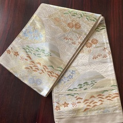 着物　袋帯　六通柄　金糸　銀糸　美品　青海波
の画像