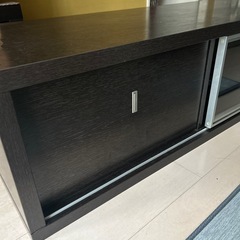 ダークブラウン木目調　テレビ台　引き出し付きの画像