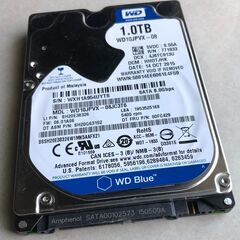 ■ノートPC用9.5mm厚 HDD 2.5インチSATA 1TB 使用時間短い271時間の画像