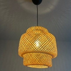 IKEA 照明器具　SINNERLIG スィネリグ 27cm　ペンダントランプ, 竹/ハンドメイドの画像