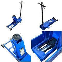 ○動作品■STRAIGHT ガレージジャッキ 低床 エアー式 2t 高低範囲 95〜495mm 常圧 一般圧 手動 15-884 中古品■ジモティ姫路の画像