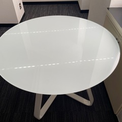 (美品)ダイニングガラステーブル100cm 円形の画像