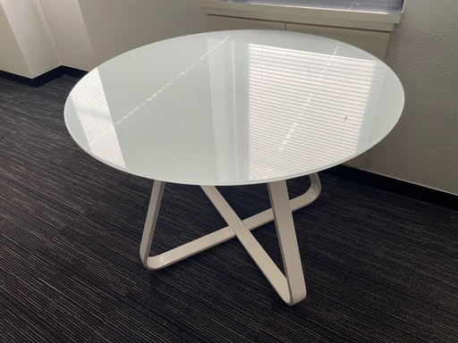 終了間近(美品)ダイニングガラステーブル100cm 円形