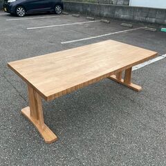 【直接引取限定：富山】天然木製 ダイニングテーブル チェア セット W1800×D900×H670 椅子4脚 回転椅子 家具 ダイニングセット Y2096の画像