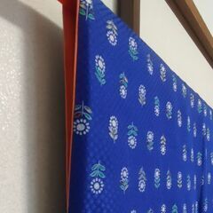 【美品】鮮やかな青に小花の小紋　袷の画像
