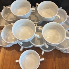 取手付きスープ皿×19客の画像
