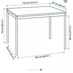 【受渡し者決定】IKEA テーブル➕椅子２脚の画像