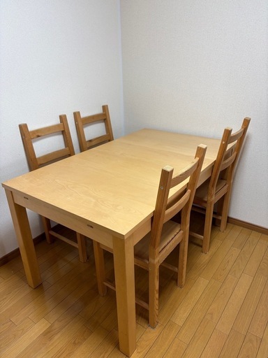 【引渡し先決まりました】IKEA ダイニングテーブル 椅子4脚つき