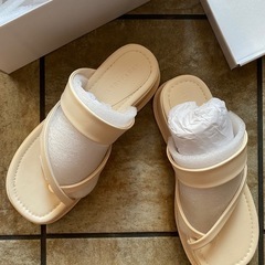 新品サムトングアウトステッチウエッジサンダルLサイズの画像