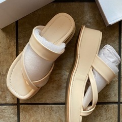 新品サムトングアウトステッチウエッジサンダルLサイズの画像