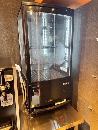 Hijiru 4面ガラス冷蔵ショーケース 70L ブラック（HJR-URK70BK）美品