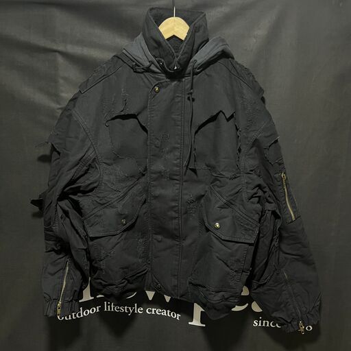 メンズ BALENCIAGA 22SS UNITY DESTROYED BOMBER JACKET