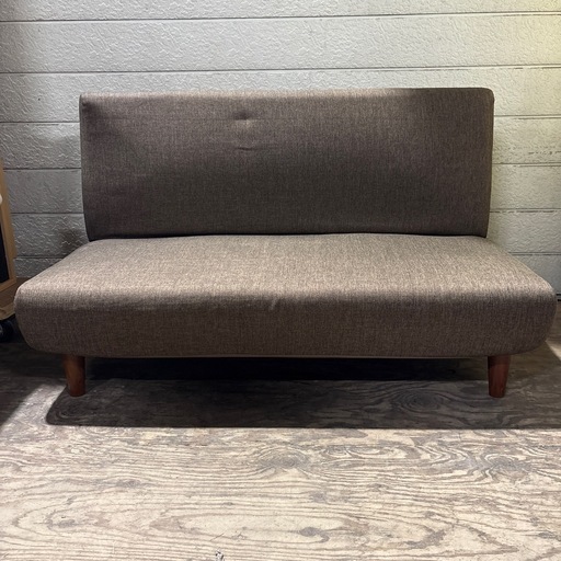 リクライニング コンパクト　2人掛けソファ ブラウン