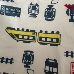 【綿100%】75×125 ベビー布団カバー お昼寝布団 はたらくくるま 電車の画像