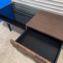 ローテーブル ガラスデーブル 木製の画像