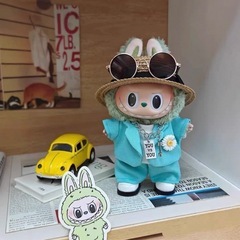 LABUBUラブブぬいぐるみ着せ替え服ジヨンG-DRAGON風ライブスーツセットの画像