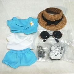 LABUBUラブブぬいぐるみ着せ替え服ジヨンG-DRAGON風ライブスーツセットの画像