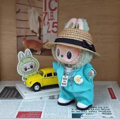 LABUBUラブブぬいぐるみ着せ替え服ジヨンG-DRAGON風ライブスーツセットの画像