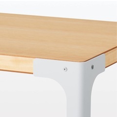 美品【無印良品】木製デスク  スチール脚　オーク材突板　パソコン台　　廃盤の画像