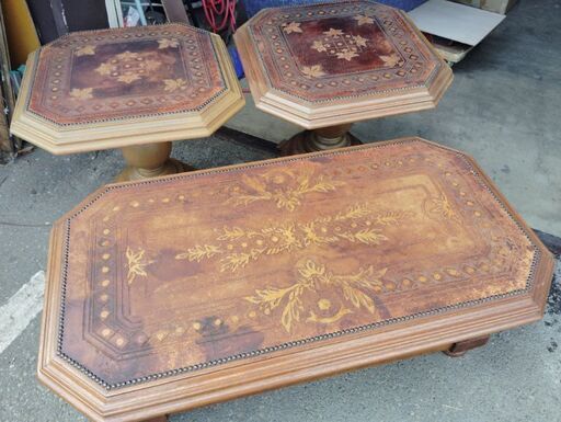 ★値下げしました!!★【相模原市中央区田名】アンティーク!! 木製ローテーブル&コーヒーテーブル2個セット■レトロ喫茶/骨董/昭和レトロ/カフェや店舗にオススメ♪