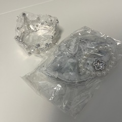 Labubu ラブブ 着せ替え服 銀色ドレスコーデセット 王冠・ネックレス付きの画像