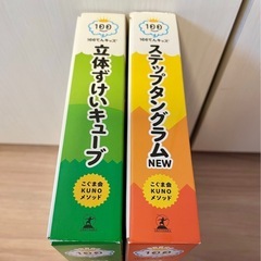 【ほぼ新品】100てんキッズ.ステップタングラム&立体ずけいキューブの画像