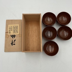 山中漆器　汁椀5個セットの画像
