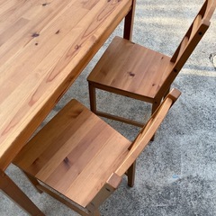 【🪑IKEA/イケア ヨックモックテーブル、イス4脚セット】廃盤商品　木製テーブル　table リビング　living ダイニング　dining イス　椅子　4人掛け　四人掛け　4p 4P【#2】の画像