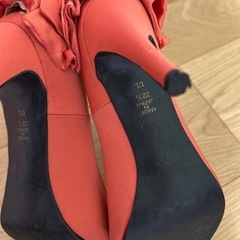 【即日可能】DAIANA ダイアナ　パンプス　オレンジ　リボン　22.5cm レディースの画像