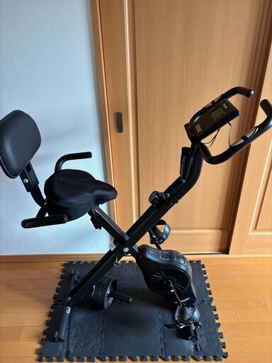 【お値段そのまま！サドルカバー付】 STEADY フィットネスバイク 【 Designed in Japan 独自開発の非接触式airホイール®︎ / 静音 / 専用モニター ( 心拍数 / 距離 / カロリー / スピード ) 折りたたみ 】 ステディ ST120 負荷16段階 タブレットホルダー (5.ブラック（背もたれ付き）)