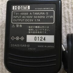 I-O　DATA　ACアダプター SSA0515A9-IO　（5V　1.7A）の画像