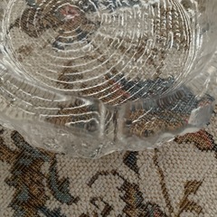 新品　昭和レトロ　ガラス灰皿　クリスタル　切り株の画像