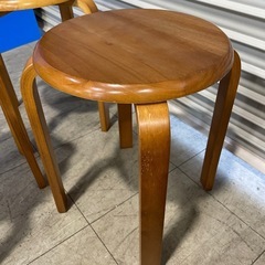 丸椅子　木製 3脚セットの画像