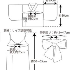 スリーコインズ　ベビー浴衣　着物　プレイウェア　しまむら　帽子の画像