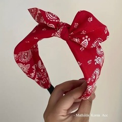 ペイズリー柄  カチューシャ  ヘアバンド  レッドの画像