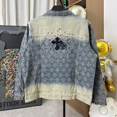 Chrome Hearts サンスクリットプリントのジャカードとラインストーンのデニムジャケットの画像