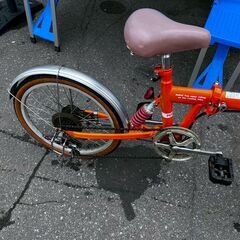 パーソンズ 折り畳み自転車 20インチ オレンジ 切替付きの画像