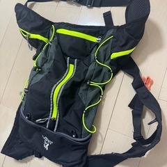 ハイキング用バックパック（黒と緑）の画像