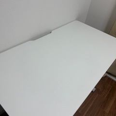 ホワイト 電動昇降デスクの画像