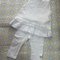 100cm ナチュラル子ども服 3点setの画像