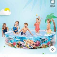 Intex 大きいビニールプール ディープブルーシースナップ プール の画像