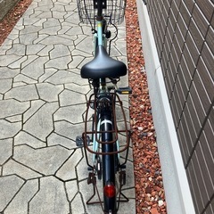 自転車中古　オートライト　カゴ　カギ付き　タイヤ26インチ　カラーミントグリーンの画像