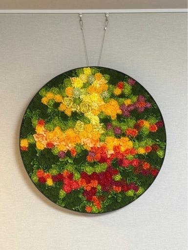 フラワーアート　家具　円窓