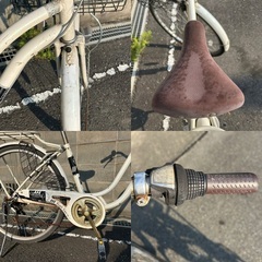 5段階式ママチャリ　ホワイト　サビ傷ありの画像