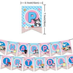 🎉【新品未使用】CARRYUSNBM キティーバルーンセット HAPPY BIRTHDAY 誕生日 飾り付け 風船 ケーキトッパー バナー パーティー装飾 女の子 男の子の画像
