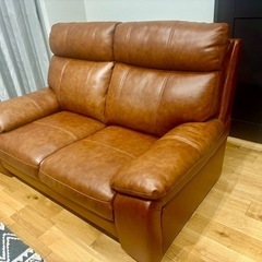 レザーソファ　【美品】の画像