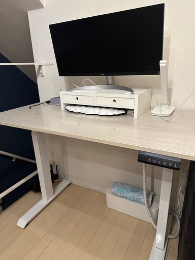 昇降式デスクlubvlook electric standing desk white