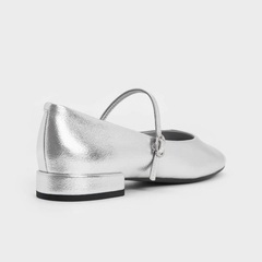 Charles&Keith メリージェーン - シルバーの画像